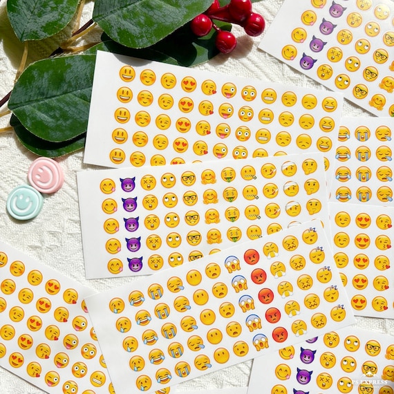 12 Sheets Emoji Stickers, 660 Small Emoji Bullet Journal Sticker, Emoji Planner Scrapbooking Art Craft Envelope Seal Gift Package Diary