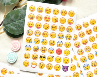 5 Sheets Emoji Stickers, 240 Emoji Bullet Journal Sticker, Emoji Planner Stickers, Scrapbooking Art Craft Envelope Seal Gift Package Diary