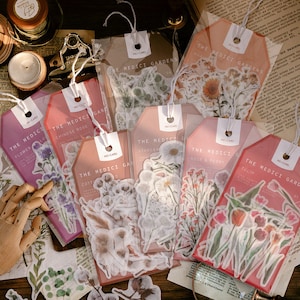 45 stuks grote bloemen- en bladstickers, bullet journal bloemensticker, bloemenplanner sticker, plakboeksticker cadeau decoratie envelop zegel