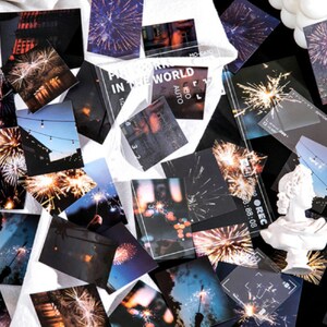 45pcs autocollants de paysage de feu d'artifice de nuit, autocollant de journal de balle de feu d'artifice autocollant de planificateur de feu d'artifice autocollant de décoration de cadeau de scrapbooking