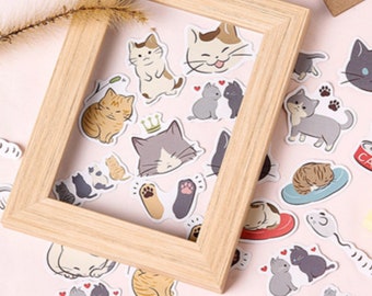 45pcs Cute Cat Stickers, Cat Bullet Journal Sticker, Kitten Cat Planner Sticker, Scrapbooking Diary Sticker Gift Decoration Envelope seal