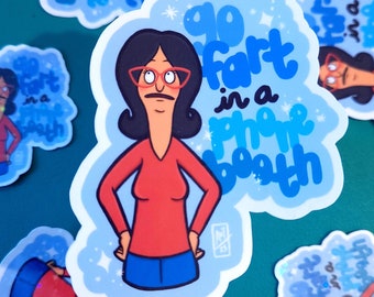 Go Fart in a Phone Booth Sticker | Linda Belcher Sticker | Bob's Burgers Fan Art