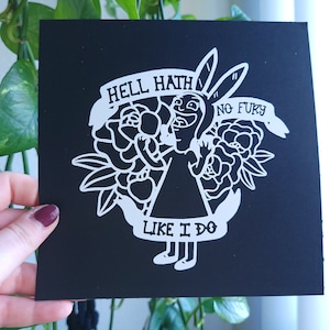 Louise Belcher Vinyl Decal | Bob&#39;s Burgers Car Decal | Tattoo Style Decal | Hell Hath No Fury Vinyl