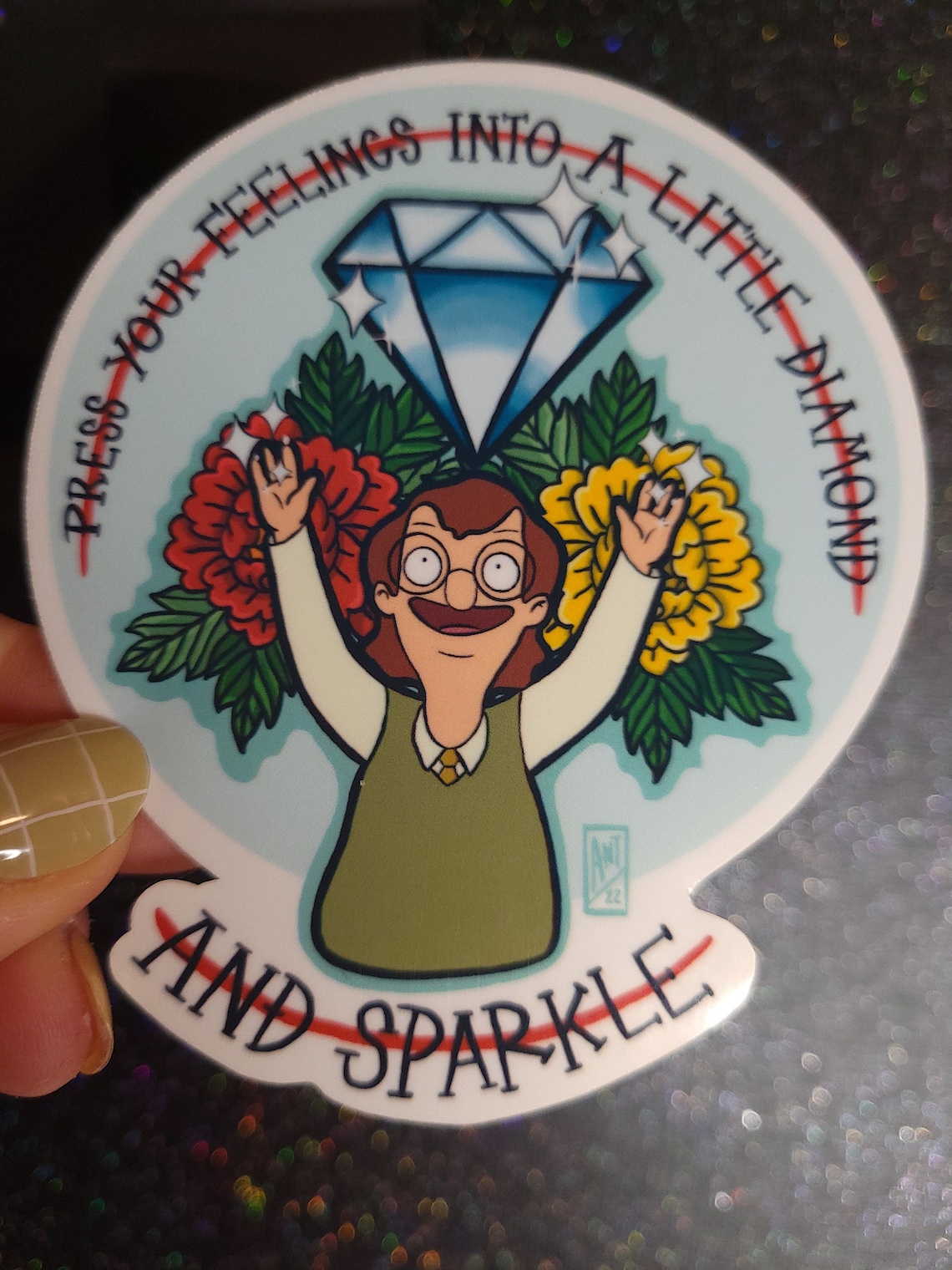 Philip Frond Sticker | Diamond Sticker | American Traditional Sticker ...