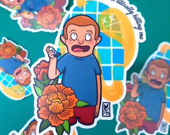 Regular Size Rudy | This is Literally Killing Me Sticker | Ghostie Horrors Collection | Tattoo Style Bob's Burgers