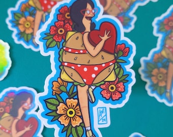 Pin Up Sticker | Bob's Burgers FanArt Decal | American Traditional Style Art