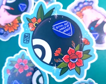 Magic 8 Ball Sticker | Get Ahold of Yourself Decal | Are You Dumb Sticker | Daily Affirmations | Water Resistant Stickers | Tattoo Style