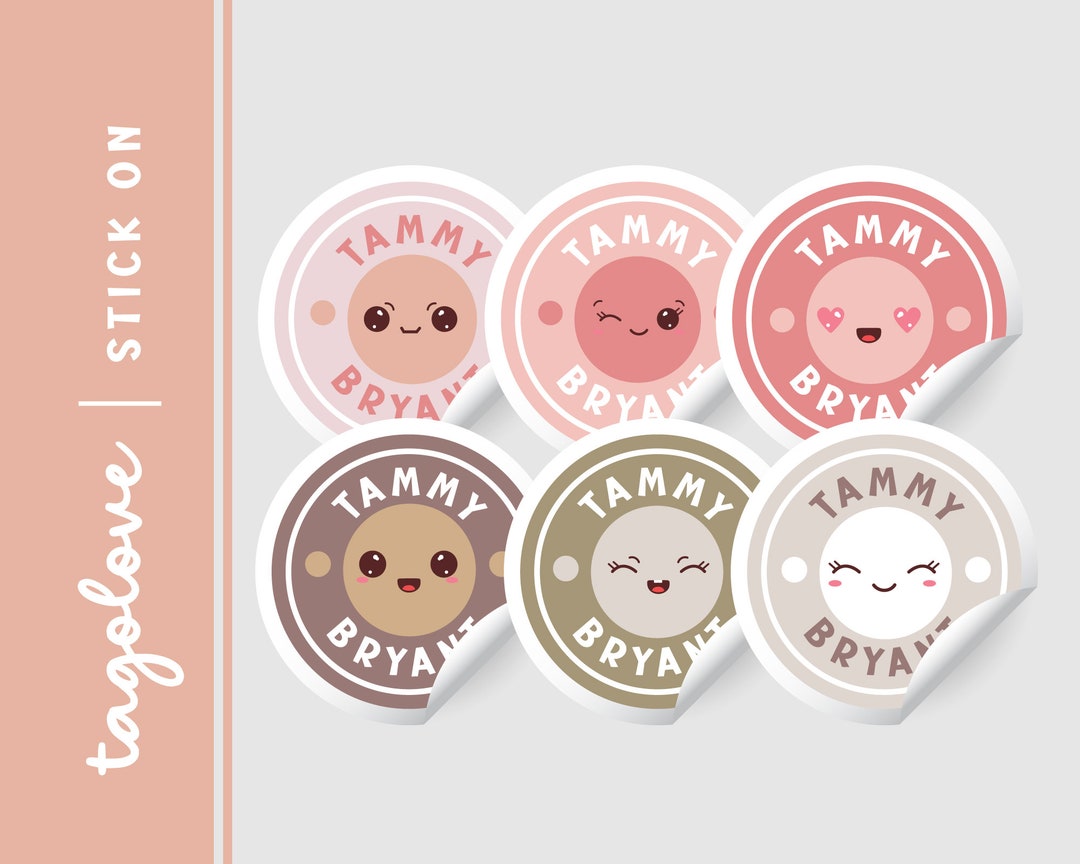 Custom Cute Kawaii Labels Cute Name Tags Waterproof Labels Etsy