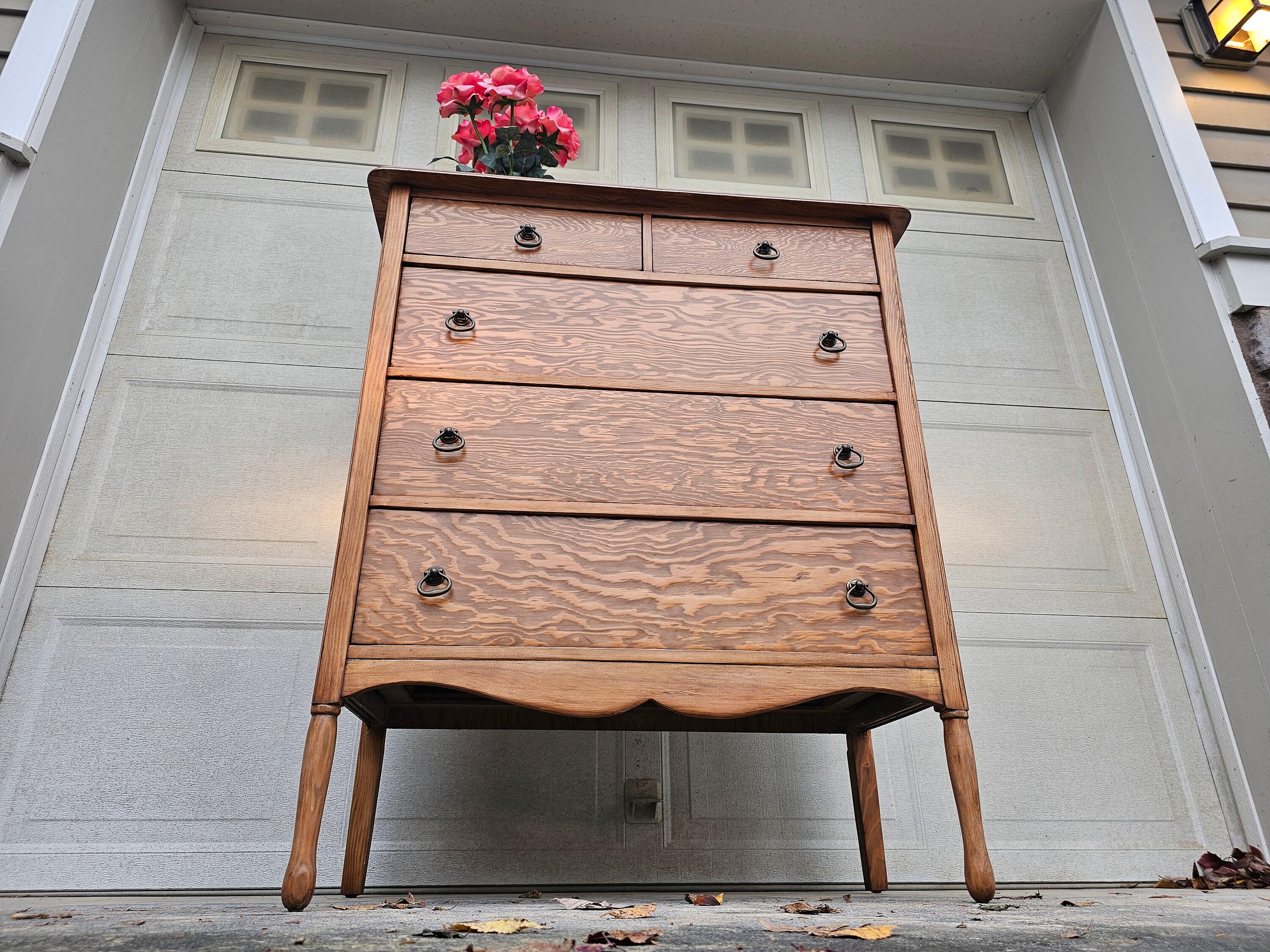 SOLD Victorian Tall Dresser, 5 Drawers - Etsy