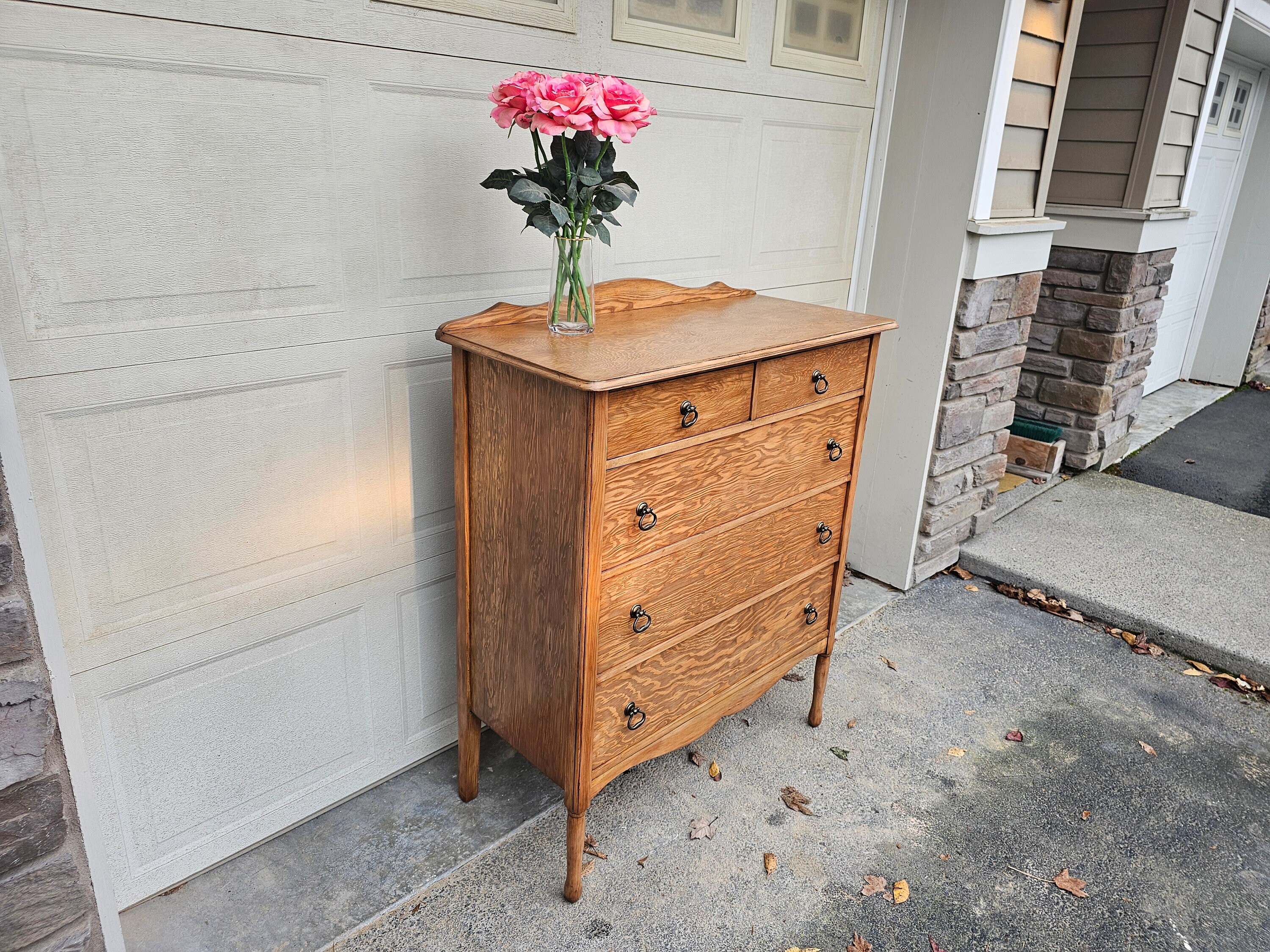SOLD Victorian Tall Dresser, 5 Drawers - Etsy