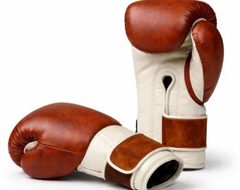 Handmade Full-Grain Leather Boxing Gloves | Suede Leather Strap