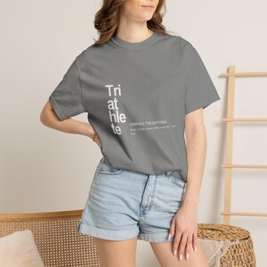 Triathlete T-shirt | Embrace The Suffering | Ironman Gift | Swim Bike Run Shirt | Triathlon Gift for Her | Endurance Athlete Tee image 5