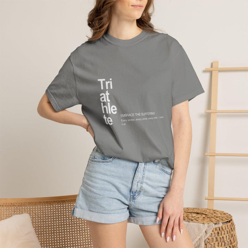 Triathlete T-shirt | Embrace The Suffering | Ironman Gift | Swim Bike Run Shirt | Triathlon Gift for Her | Endurance Athlete Tee image 5