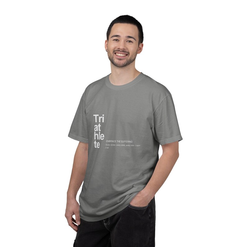 Triathlete T-shirt | Embrace The Suffering | Ironman Gift | Swim Bike Run Shirt | Triathlon Gift for Her | Endurance Athlete Tee image 6