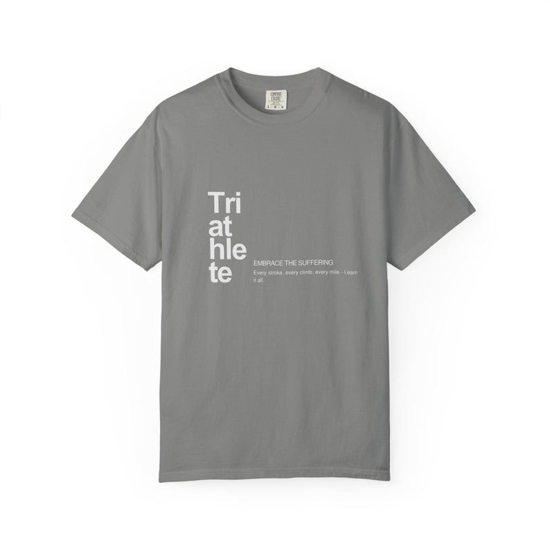 Triathlete T-shirt | Embrace The Suffering | Ironman Gift | Swim Bike Run Shirt | Triathlon Gift for Her | Endurance Athlete Tee image 2