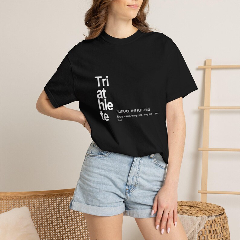 Triathlete T-shirt | Embrace The Suffering | Ironman Gift | Swim Bike Run Shirt | Triathlon Gift for Her | Endurance Athlete Tee image 11
