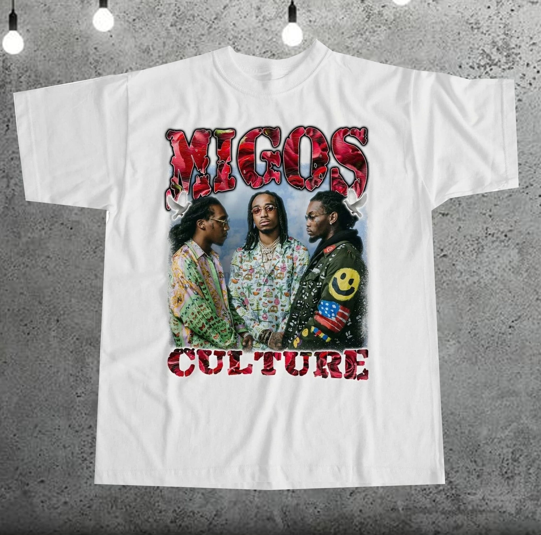 Discover Maglietta T-Shirt Migos Hip Hop Vintage Uomo Donna Bambini