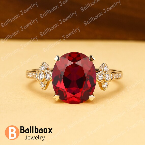 ルビー オーバルカット ゴールドリング R614 オーバルカット ルビーゴールドリング | 山城時計店
