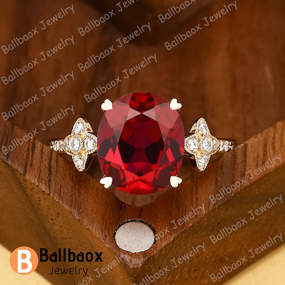 ルビー オーバルカット ゴールドリング R614 オーバルカット ルビーゴールドリング | 山城時計店