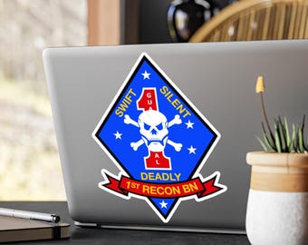 1e verkenningsbataljon USMC Marine Sticker Kiss-Cut vinyl sticker | Embleem militair korps