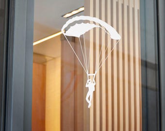 Sticker parachute skydiver | Gestanste sticker