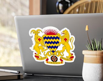 Naklejka z herbem Czadu, wycinana z winylu | Emblemat flagi Czadu TCD TD