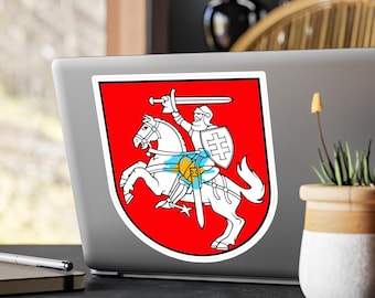 リトアニア国章ステッカー キスカットビニールデカール | リトアニア国旗 LTU