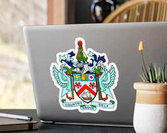 Sticker wapenschild Kittitian zelfklevend vinyl Vlag van Saint Kitts en Nevis KNA KN