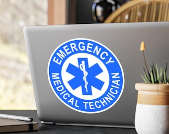 Calcomanía de vinilo troquelado Estrella de la Vida para Técnico en Emergencias Médicas