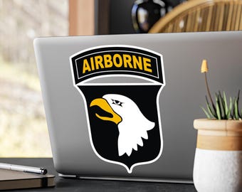 Naklejka Airborne Eagle Shield Div the Screaming Eagles | Naklejka winylowa Kiss-Cut