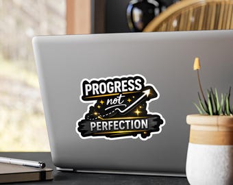 Sticker vooruitgang, geen perfectie | Kiss-cut vinyl sticker
