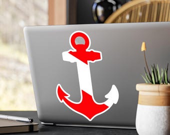 Dive Flag Anchor Sticker Kiss-Cut Vinyl Decal | Scuba Diver Flag