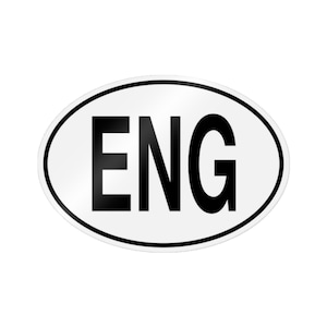 Naklejka wycinana owalnym kodem Euro ENG | Naklejka winylowa ze skrótem inżynierskim