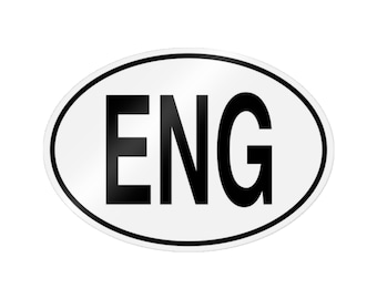 Naklejka wycinana owalnym kodem Euro ENG | Naklejka winylowa ze skrótem inżynierskim
