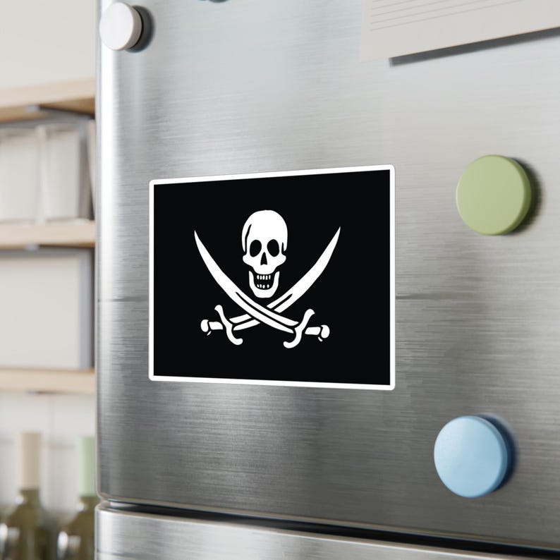 Gbf Rackham Sticker Jolly Roger Calico Jack Rackham Flag Sticker Kiss-cut Vinyl Decal ...
