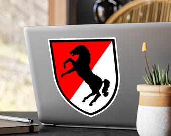 US Army 11th Armored Cavalry Regiment patch sticker zelfklevend vinyl blackhorse