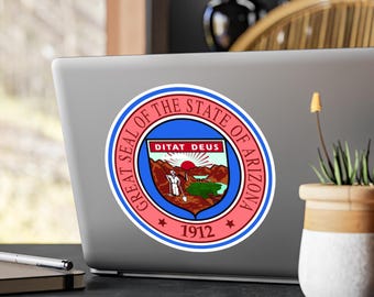 アリゾナ州章ステッカー キスカットビニールデカール | グランドキャニオン 粘着式