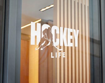 Hockey Life Die Cut Sticker | Hockey Player Silhouette