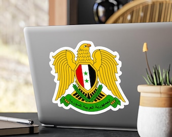 Naklejka z herbem Syrii, wycinana z winylu | Flaga Syrii (SYR)