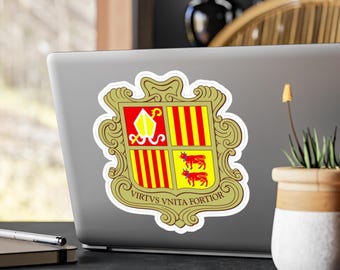 アンドラ国章ステッカー キスカットビニールデカール | アンドラ国旗