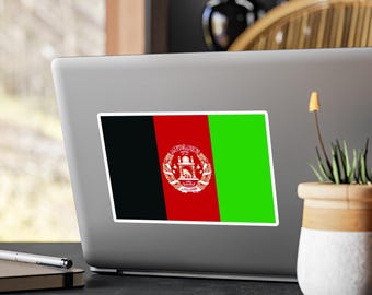 Naklejka z flagą Afganistanu, wycinana z winylu | AFG AF, samoprzylepna