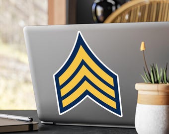 Army Sergeant Rank Sticker Kiss-Cut Vinyl Decal | SGT Insignia