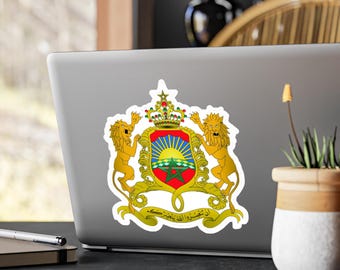 Marokkaans wapenschild kiss-cut vinyl sticker | Sticker embleem Marokko