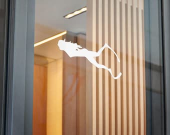 Scuba Diver Woman Silhouette Sticker | Die-Cut Sticker