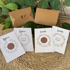 Cartes à gratter personnalisées / Témoins mariages