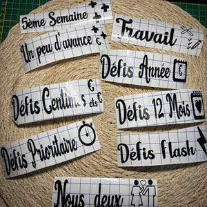 ETIQUETTES STIKERS  personnalisées avec dessins Enveloppes / personnalisées en Vinyl A7 / A6  / Classeur Budgétaire / Economie / Budget