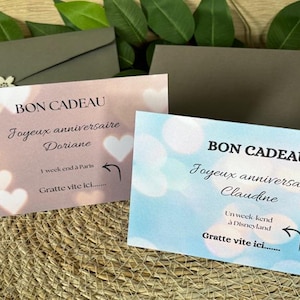 Personalized scratch-off gift vouchers / birthday / surprise occasion / Voucher for