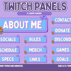 Killjoy Nanoswarm Valorant Inspired TWITCH PANELS, 25 panels, instant download 640 pixel wide PNG files.