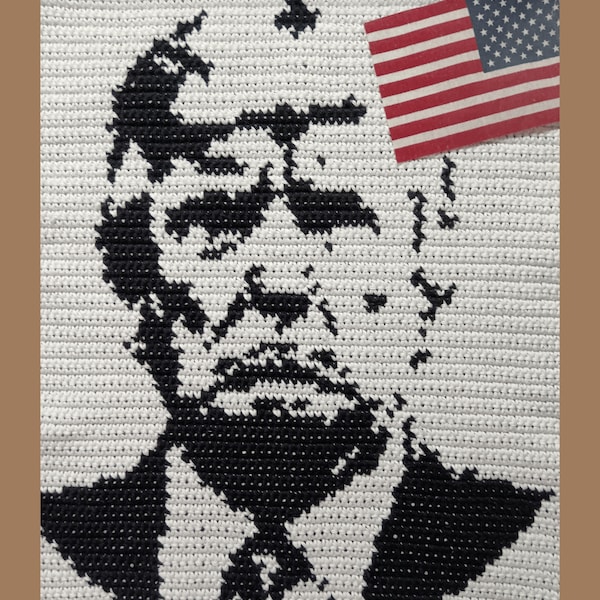 Wzór szydełkowy | Donald Trump Wall Hanging, Bag | Wzór szydełkowy gobelinu | Wzór szydełkowy Donald Trump | Natychmiastowe pobranie | PDF