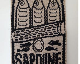 Crochet Pattern |  Sardine Can Wall Hanging | Tapestry Crochet Pattern | Sardine Can Crochet Pattern | Instant Download | PDF